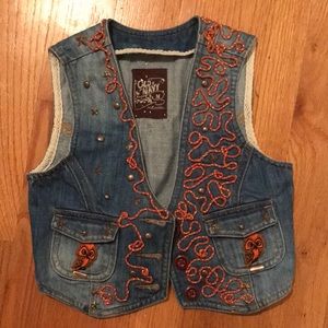 OLD NAVY Jean vest, with lasso and stars stitched - size Girl M